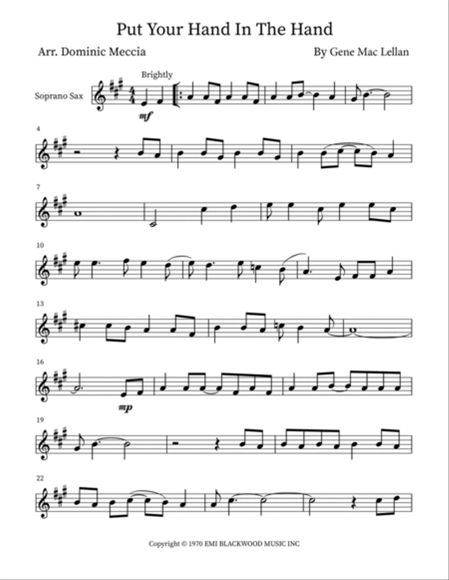 Put Your Hand In The Hand Saxophone Quartet scores gallery preview page 5