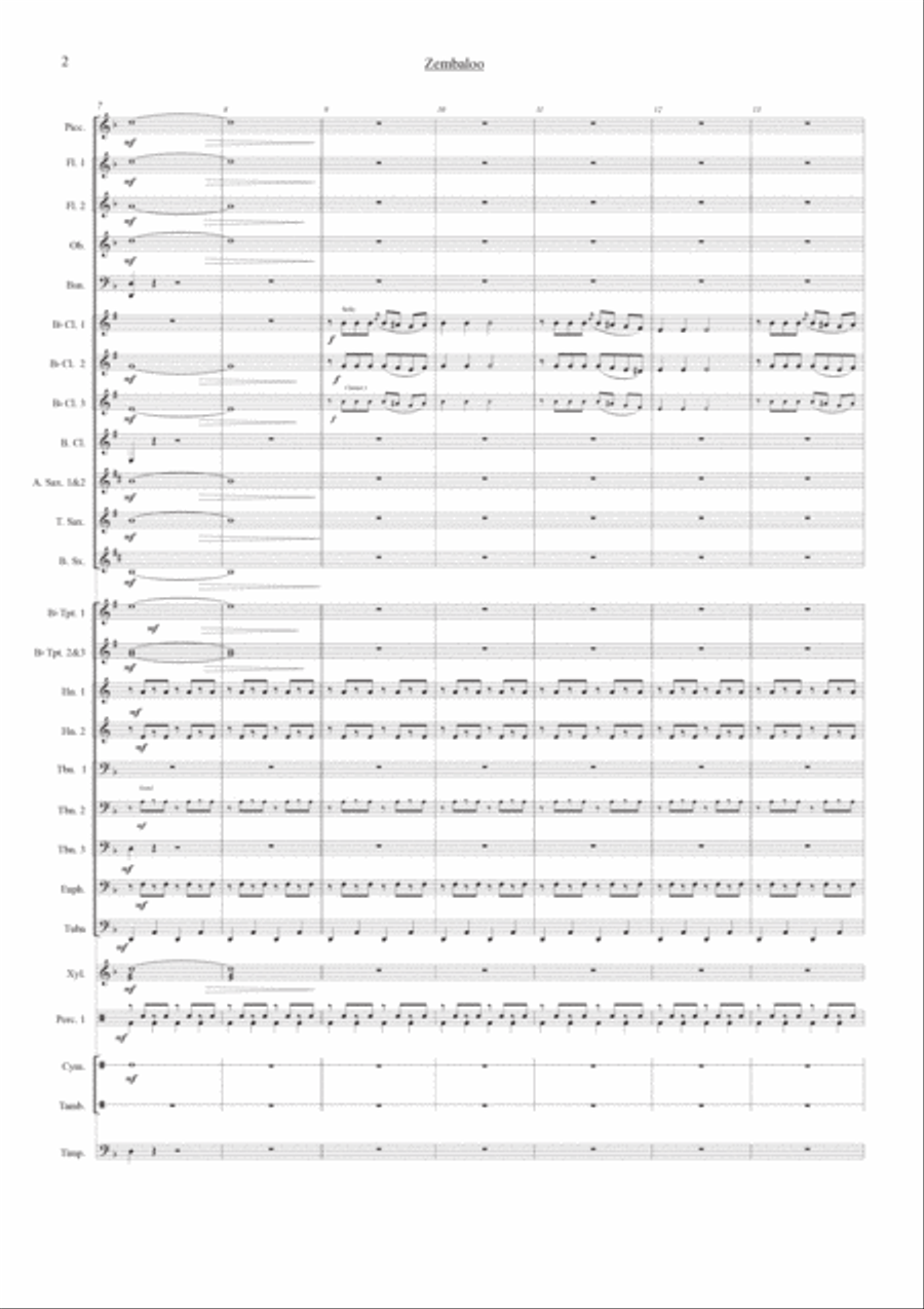 Zembaloo - Grade 3.5 - Ilari Hylkilä Concert Band scores gallery preview page 4
