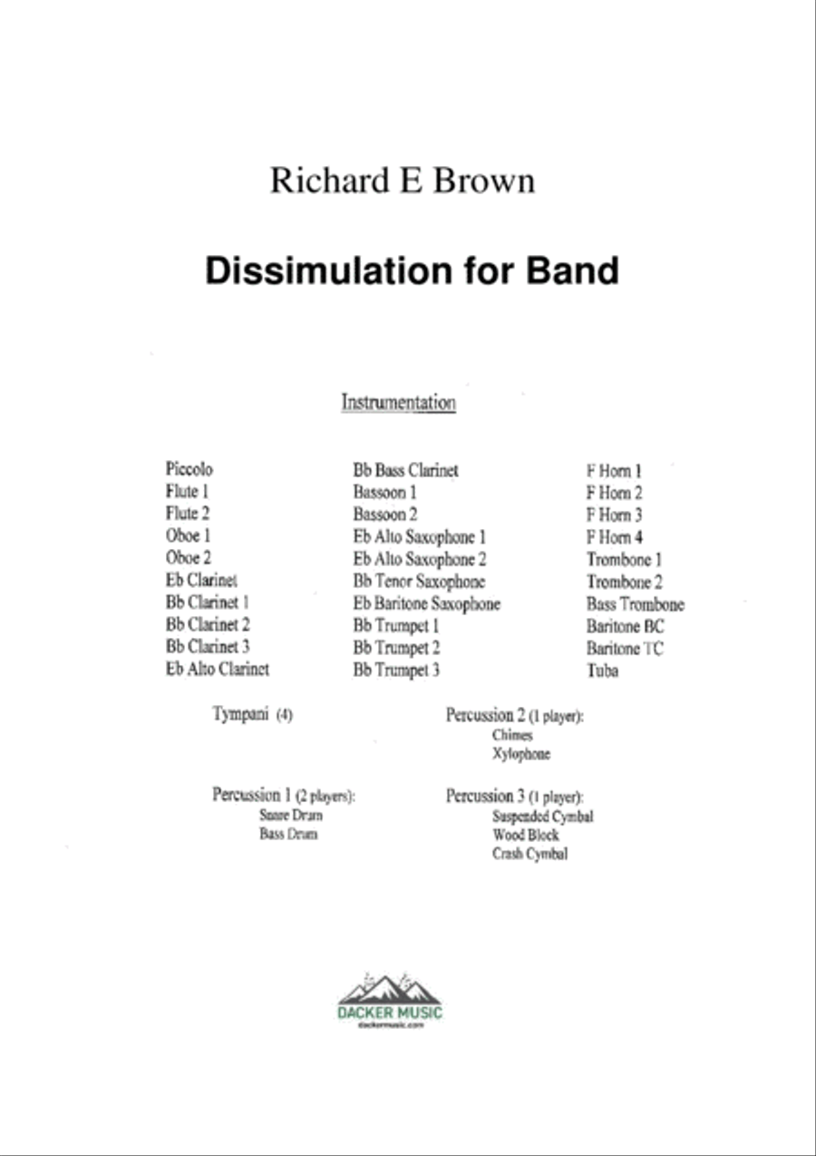 Dissimulation for Band Concert Band scores gallery preview page 2
