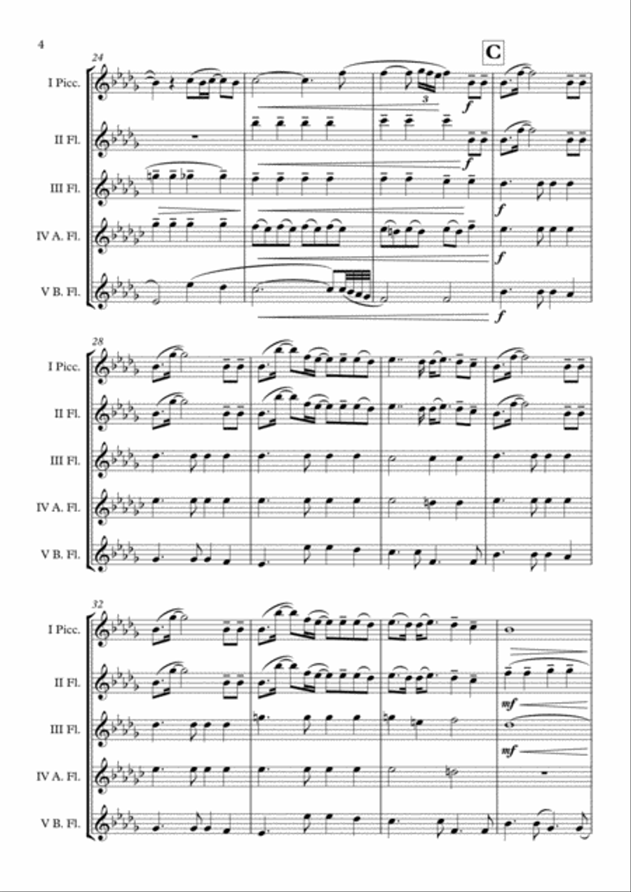 Skyfall Flute Choir scores gallery preview page 5