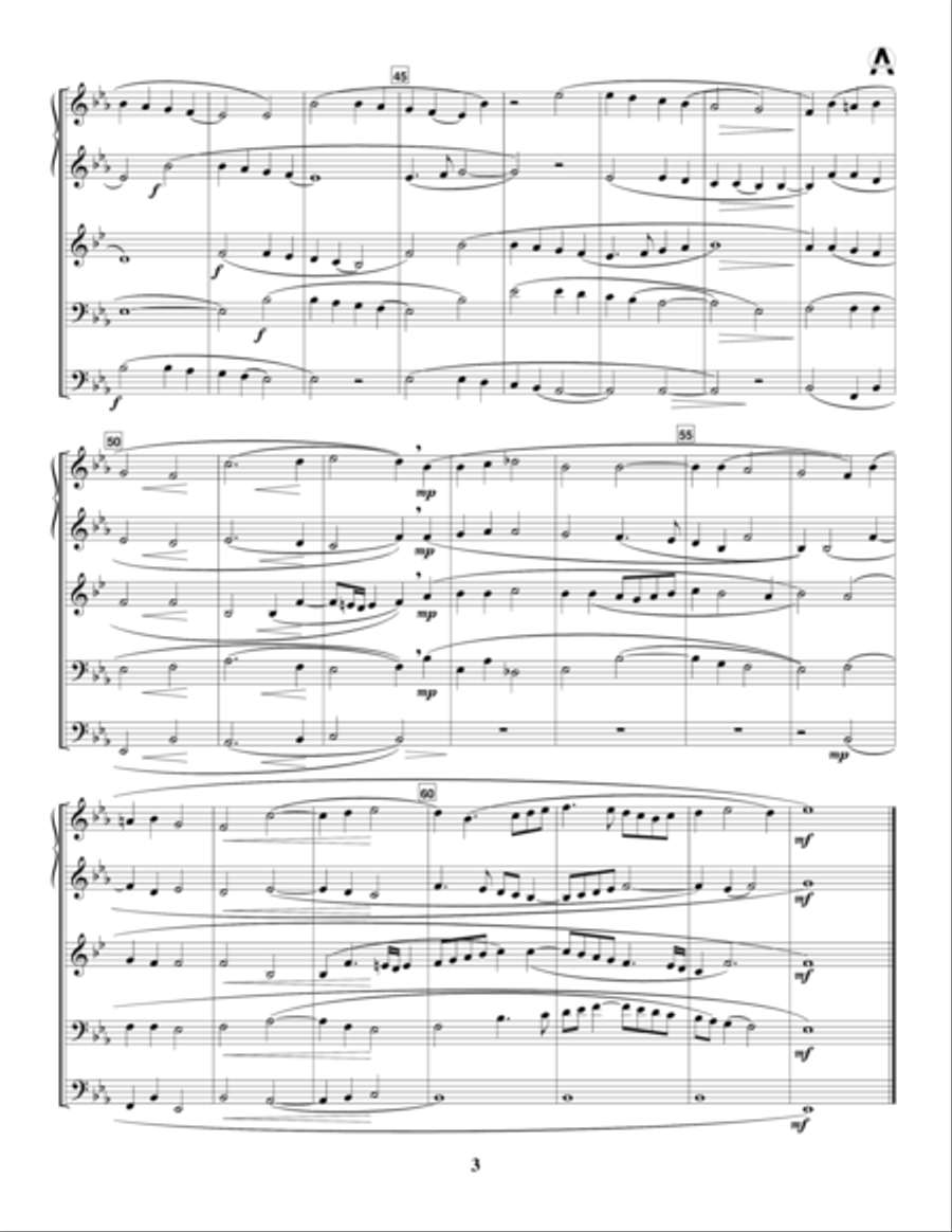 Tristis est anima mea Brass Quintet scores gallery preview page 5