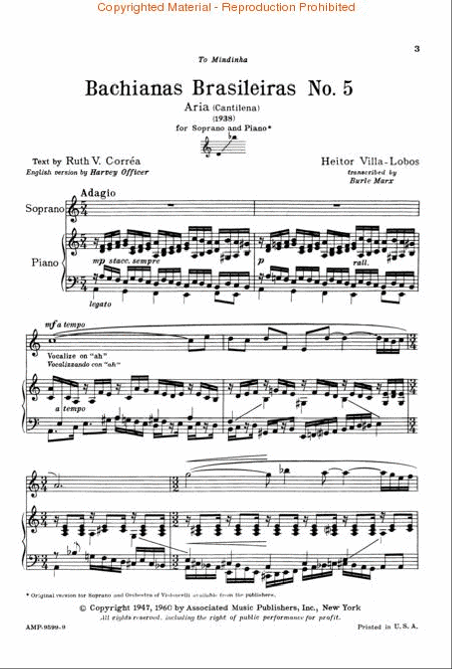 Aria From 'Bachianas Brasileiras Cantilena No. 5'