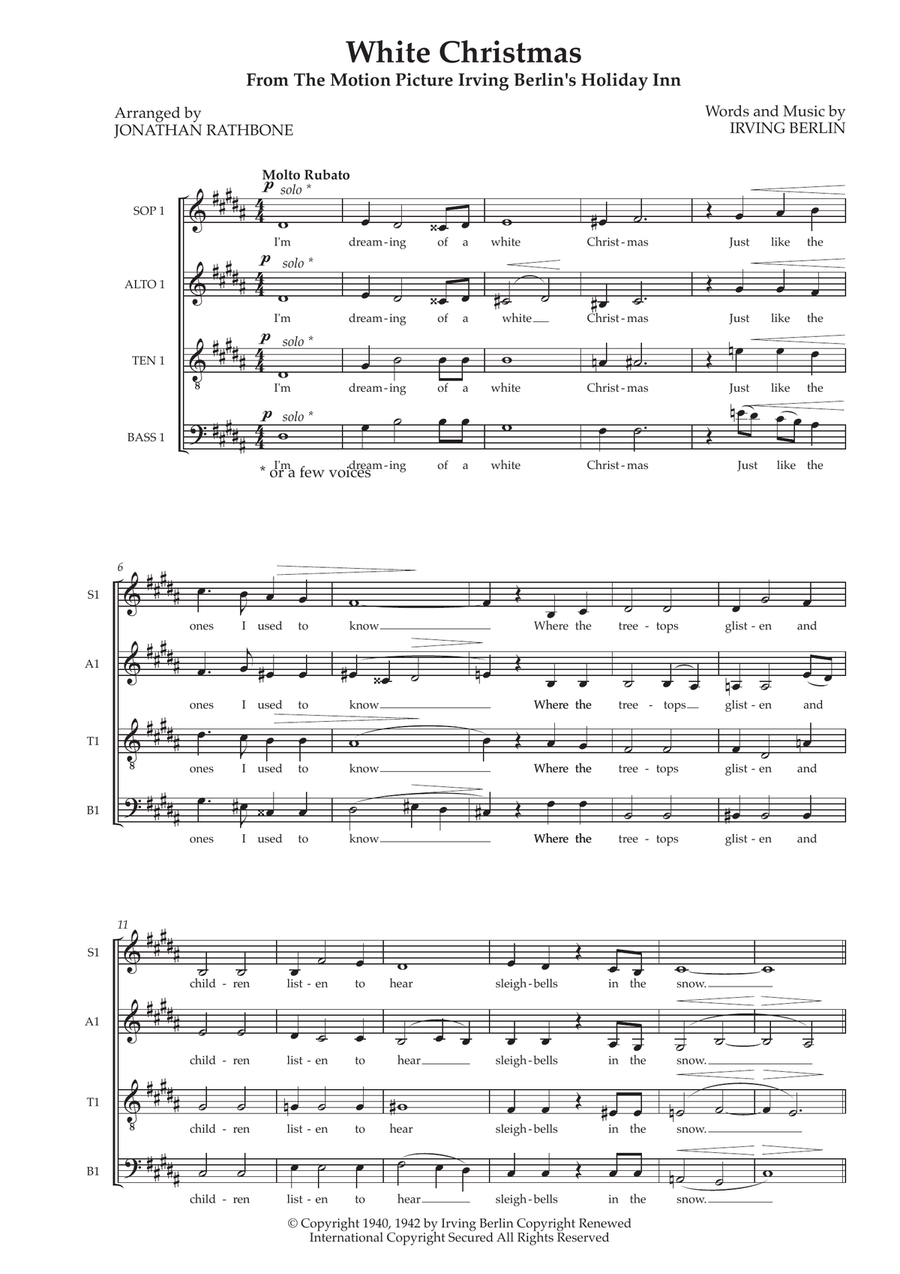 White Christmas White Christmas Divisi scores gallery preview page 1
