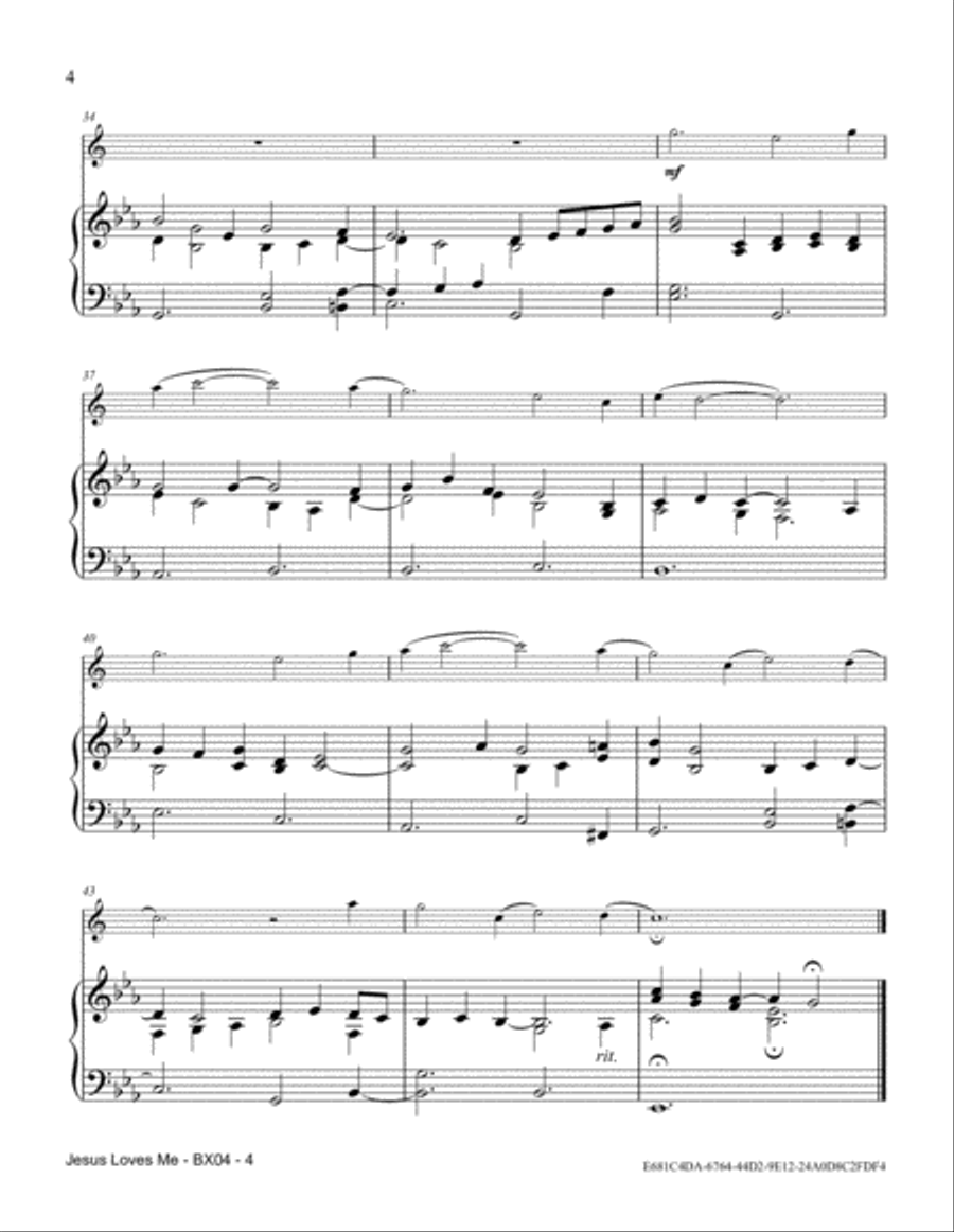Jesus Loves Me Baritone Saxophone scores gallery preview page 4