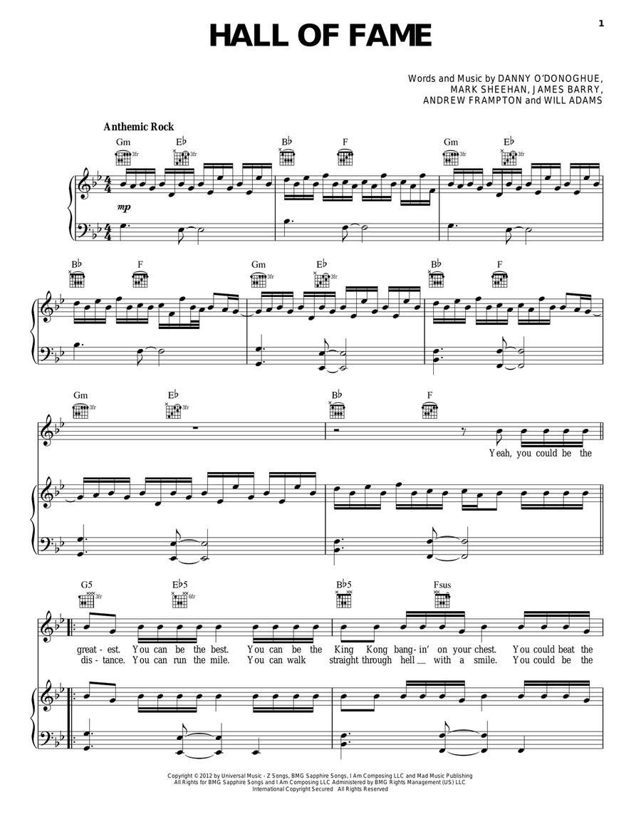 Hall Of Fame Acoustic Guitar scores gallery preview page 1
