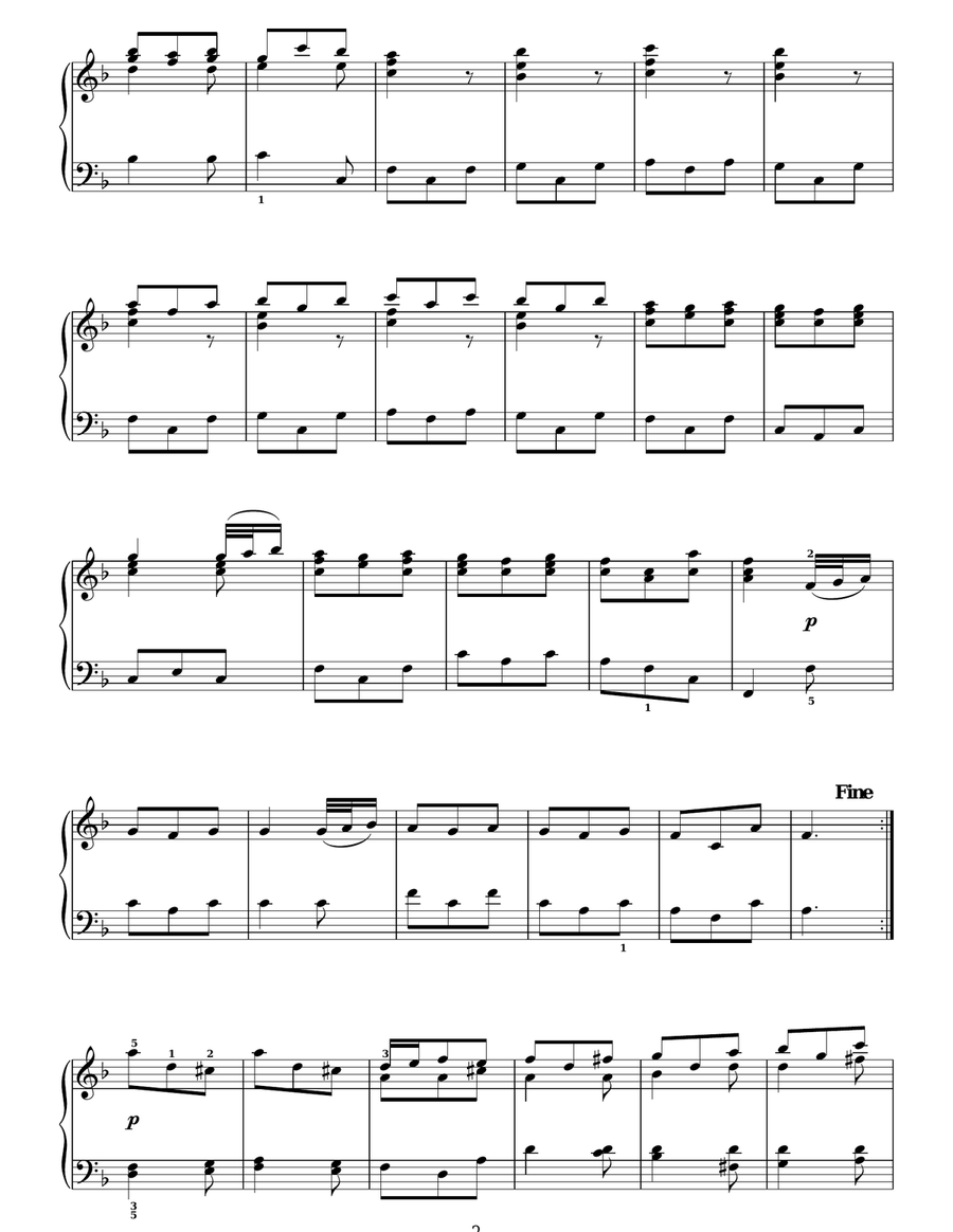 Presto (from The Water Music Suite) Piano Solo scores gallery preview page 2