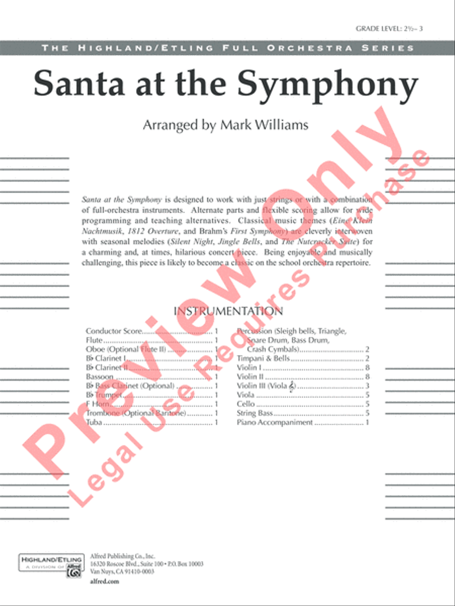 Santa at the Symphony (also playable by strings only) Full Orchestra scores gallery preview page 2