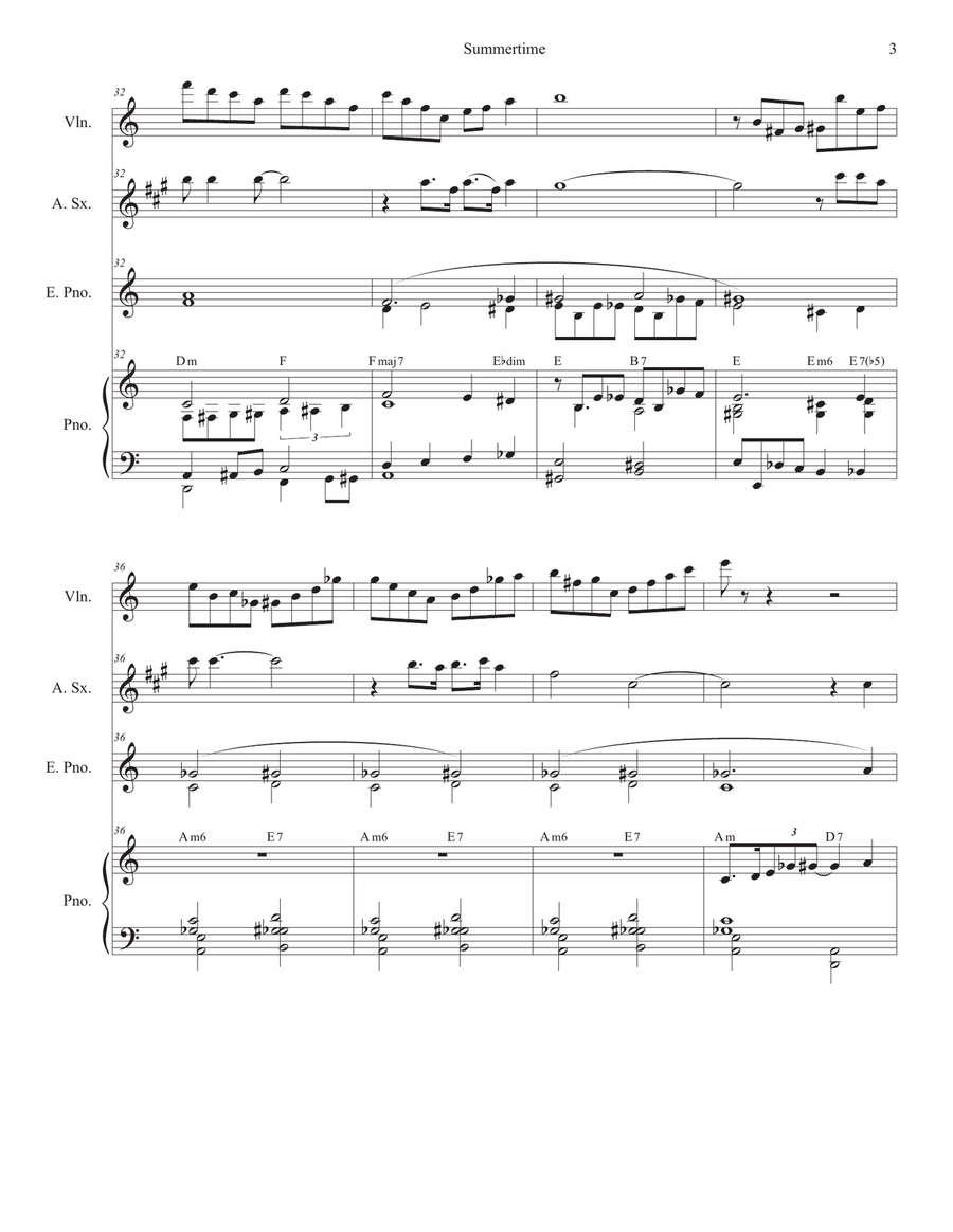 Summertime Alto Saxophone scores gallery preview page 3