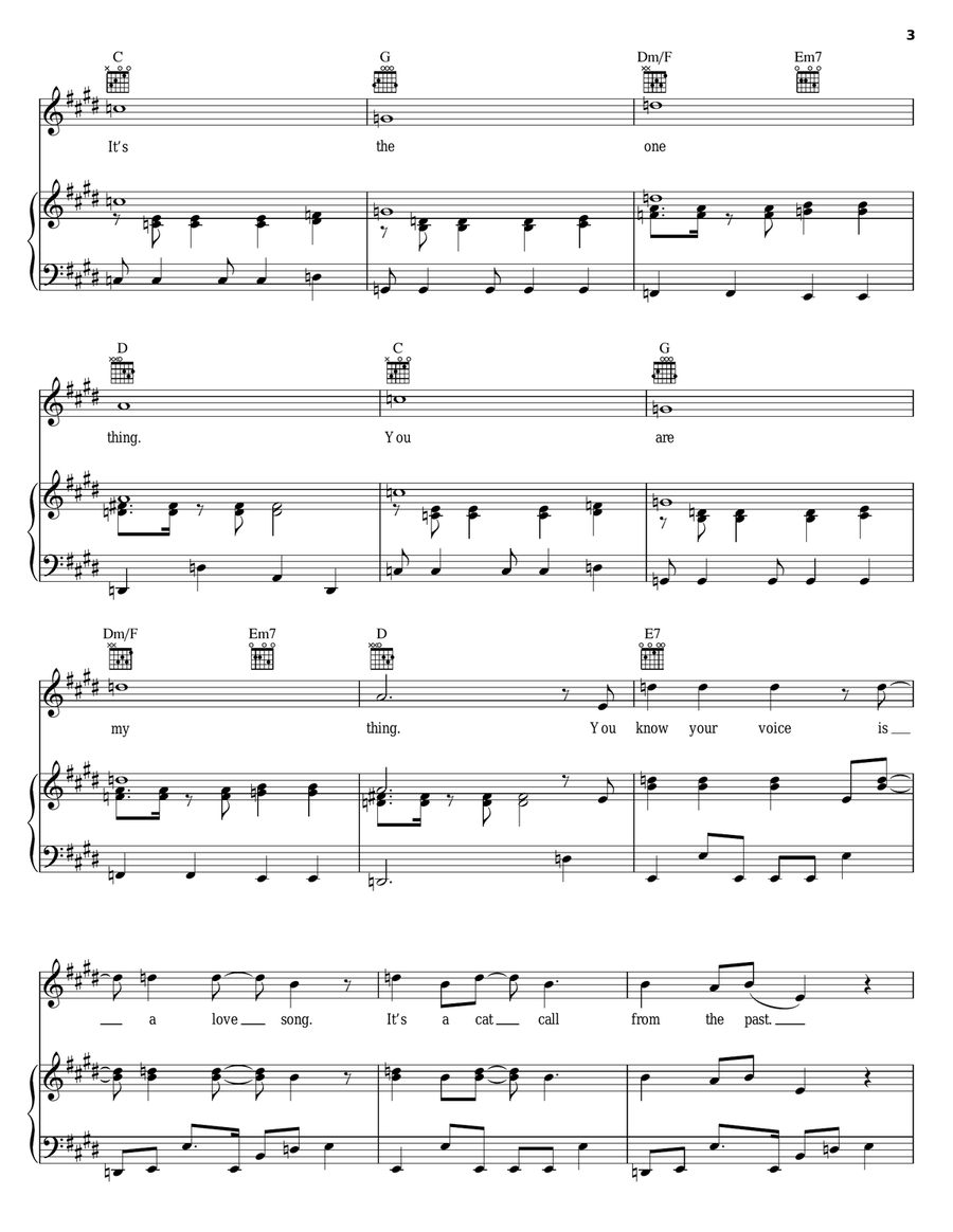 The One Thing Piano, Vocal, Guitar scores gallery preview page 3