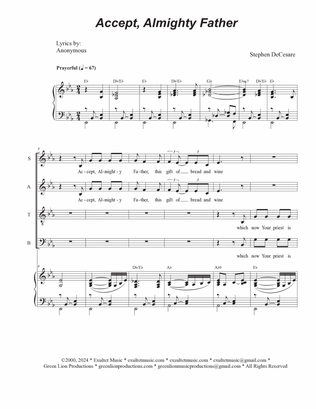 Accept, Almighty Father (SATB)