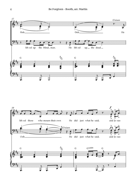 Be Forgiven - SATB Choir & Piano image number null