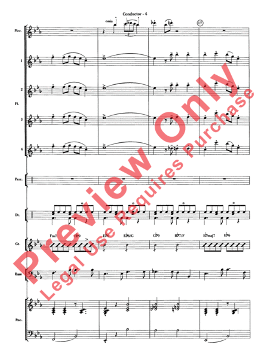 Sleigh Ride Samba Flute Choir scores gallery preview page 5
