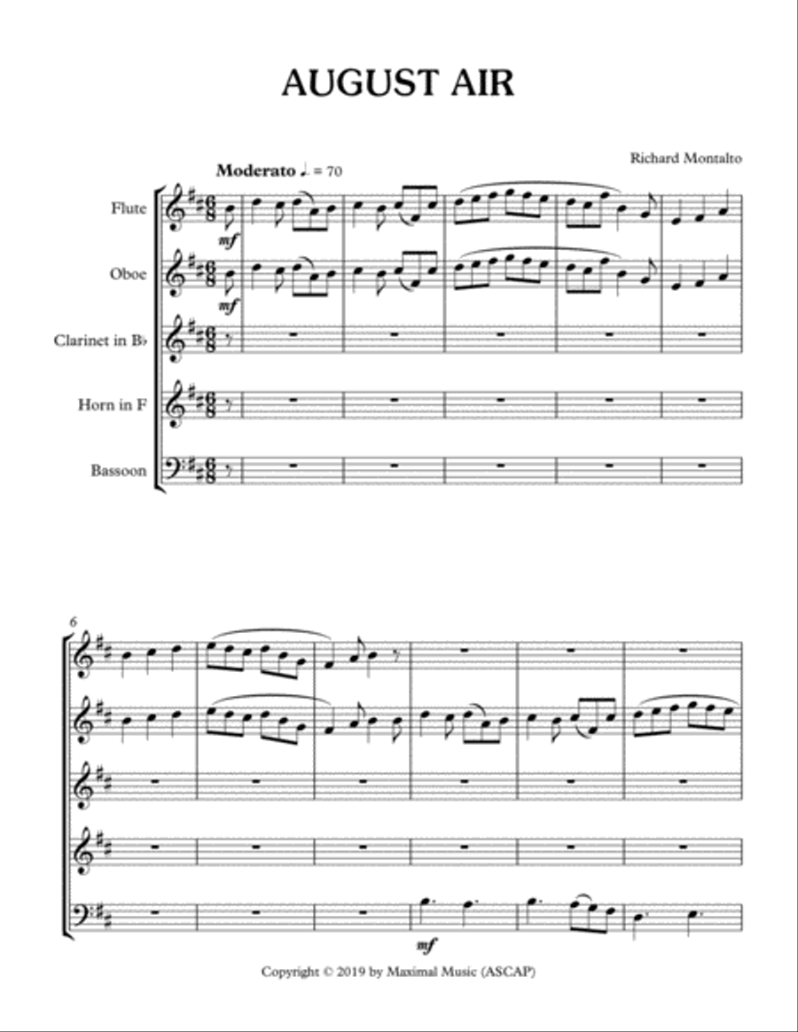 August Air August Air Woodwind Quintet scores gallery preview page 2