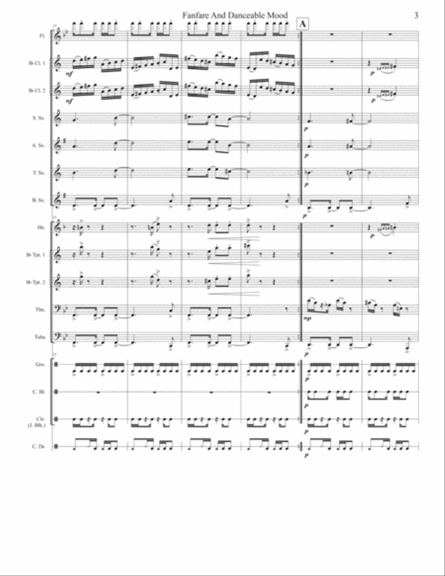 Fanfare and Danceable Mood For Small Wind Ensemble Concert Band scores gallery preview page 5