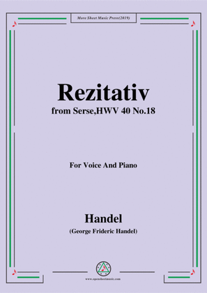Book cover for Handel-Rezitativ und Arie,from Serse HWV 40 No.18,for Voice&Piano