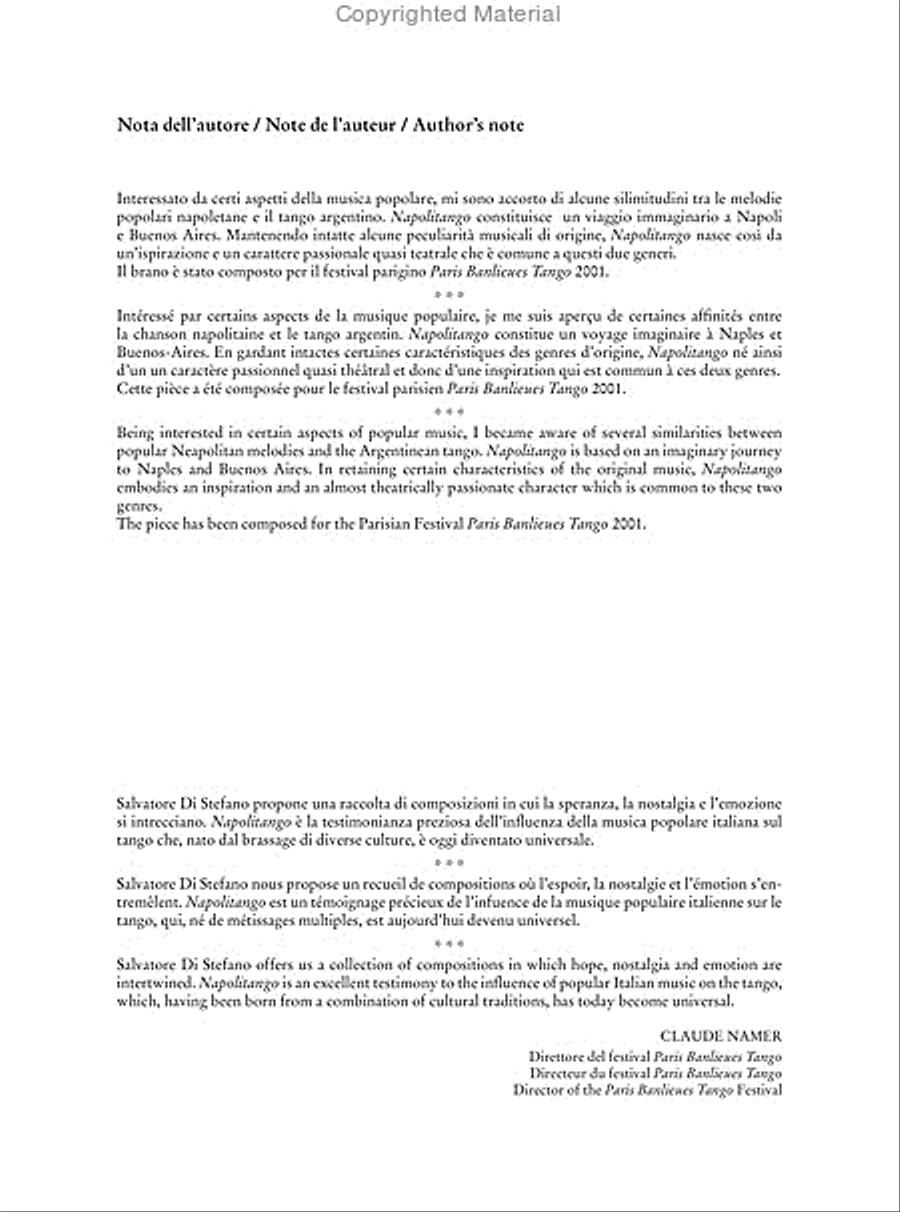 Napolitango. An Imaginary Trip to Naples and Buenos Aires for Oboe and Piano (2001) Piano Accompaniment scores gallery preview page 5