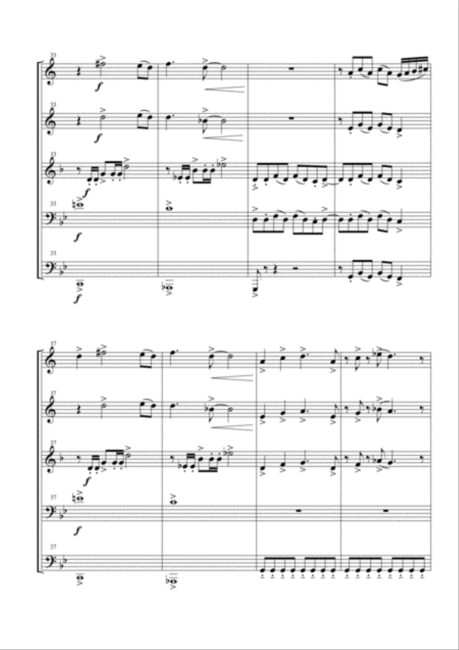 Smoke On The Water Brass Ensemble scores gallery preview page 6