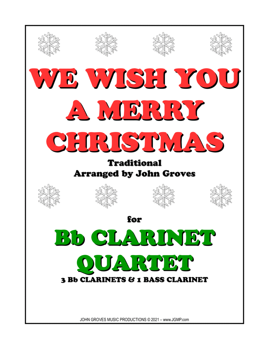 We Wish You A Merry Christmas - Clarinet Quartet image number null