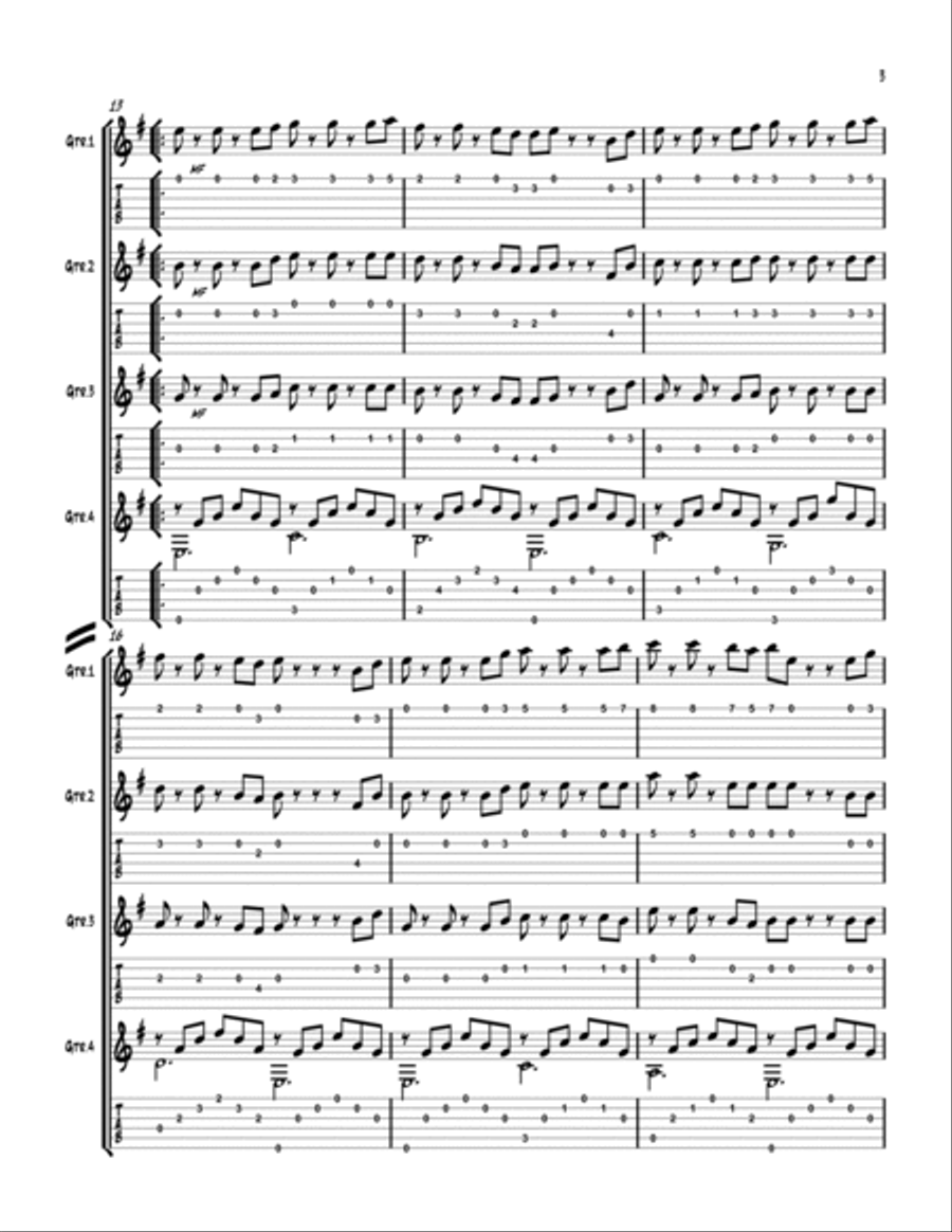He's A Pirate Guitar Tablature scores gallery preview page 3