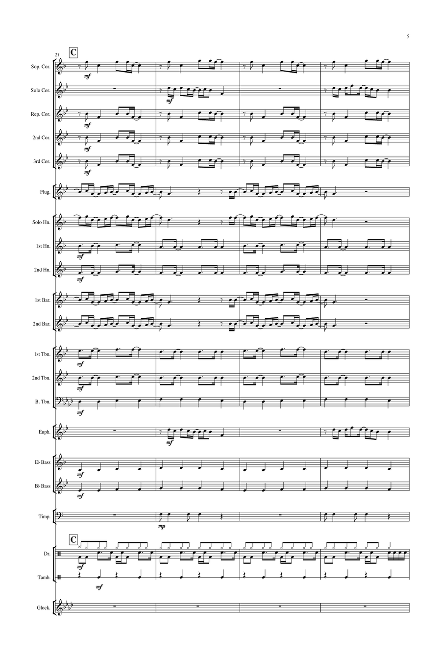 Wonderwall Brass Band scores gallery preview page 6