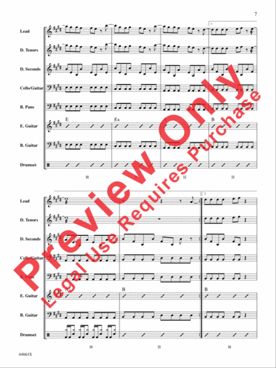 Nothing's Gonna Stop Us Now Steel Drum Band scores gallery preview page 8