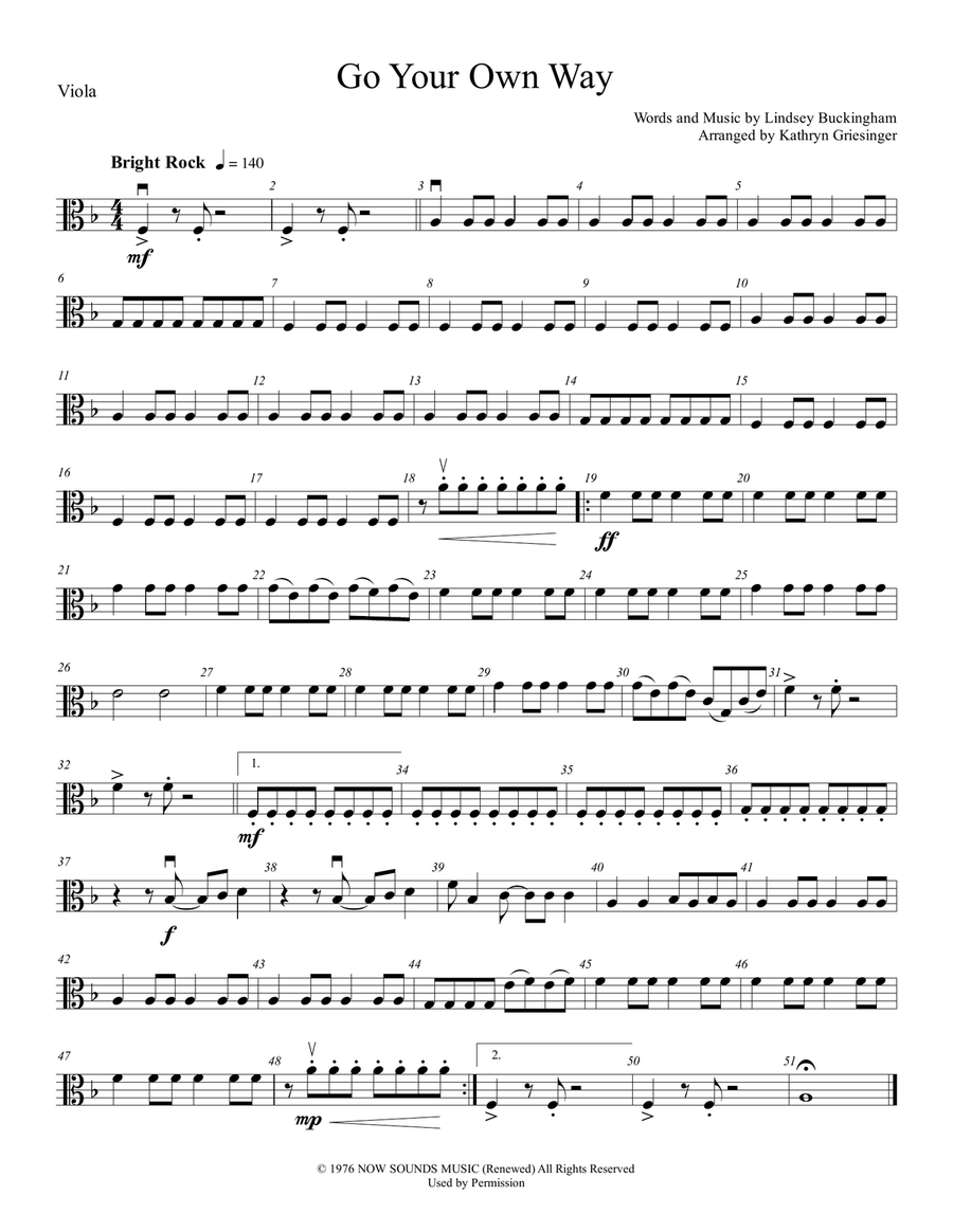 Go Your Own Way Go Your Own Way String Quartet scores gallery preview page 3
