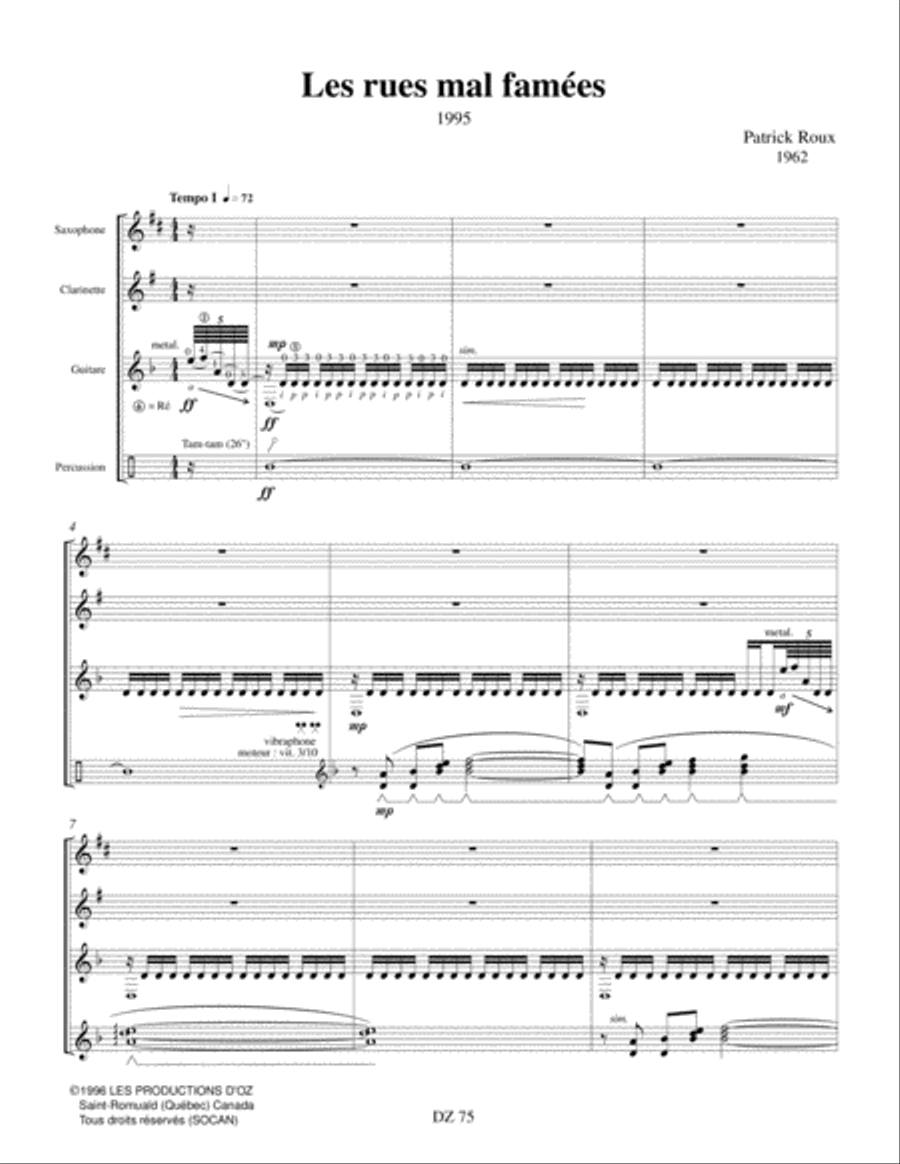 Les rues mal famées Clarinet scores gallery preview page 3