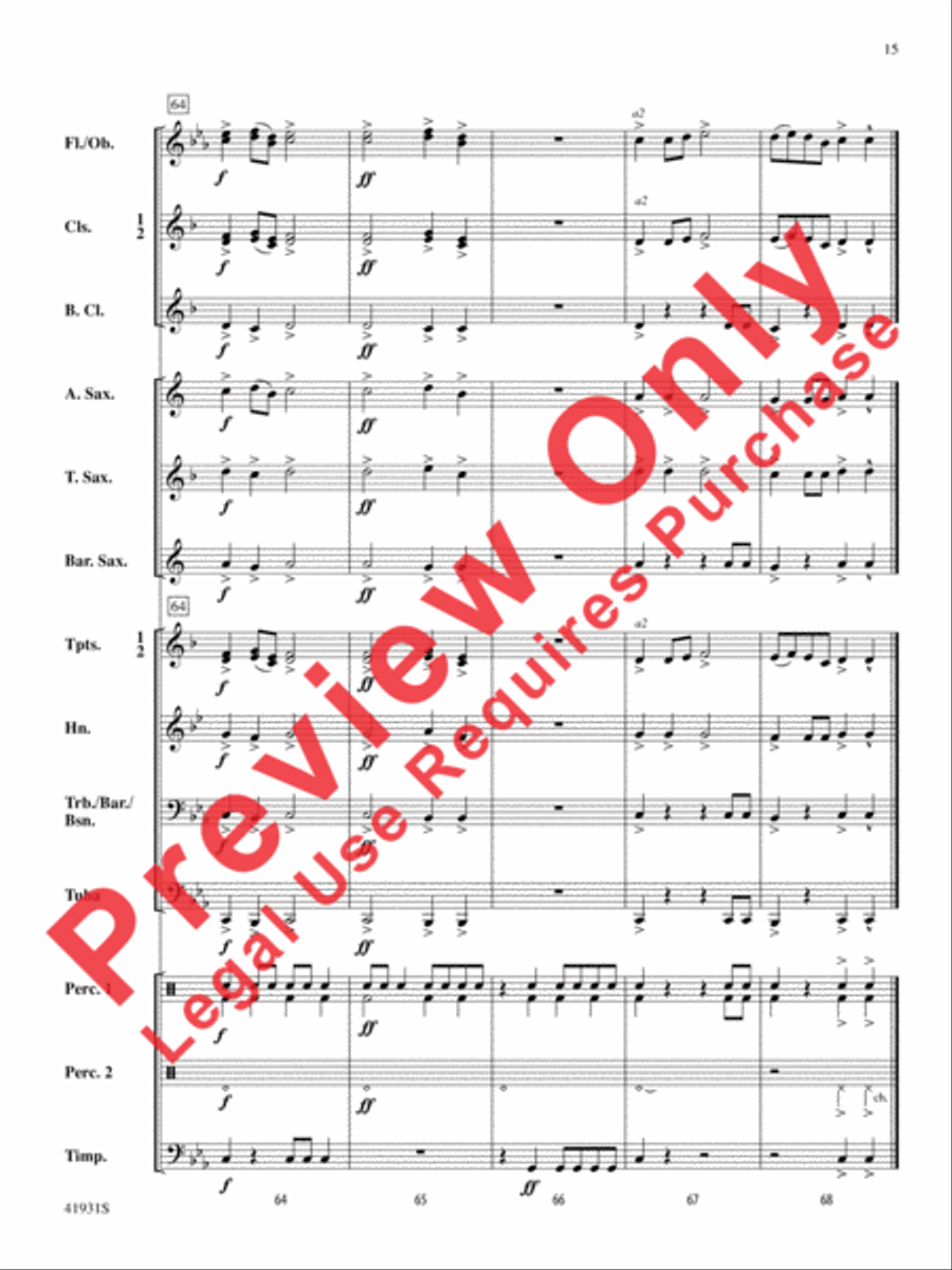 Sandstorm! Concert Band scores gallery preview page 16