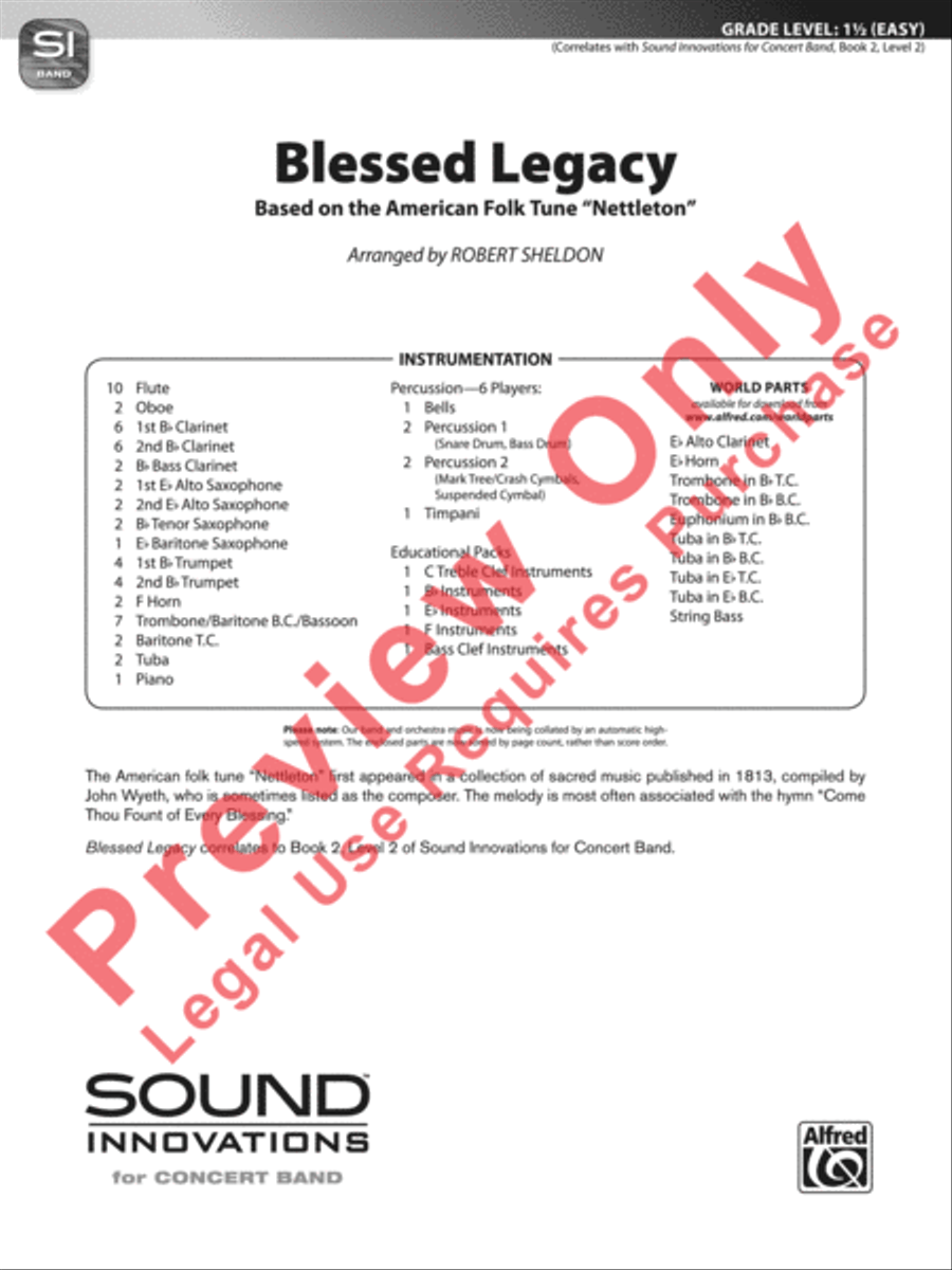 Blessed Legacy Blessed Legacy Concert Band scores gallery preview page 2