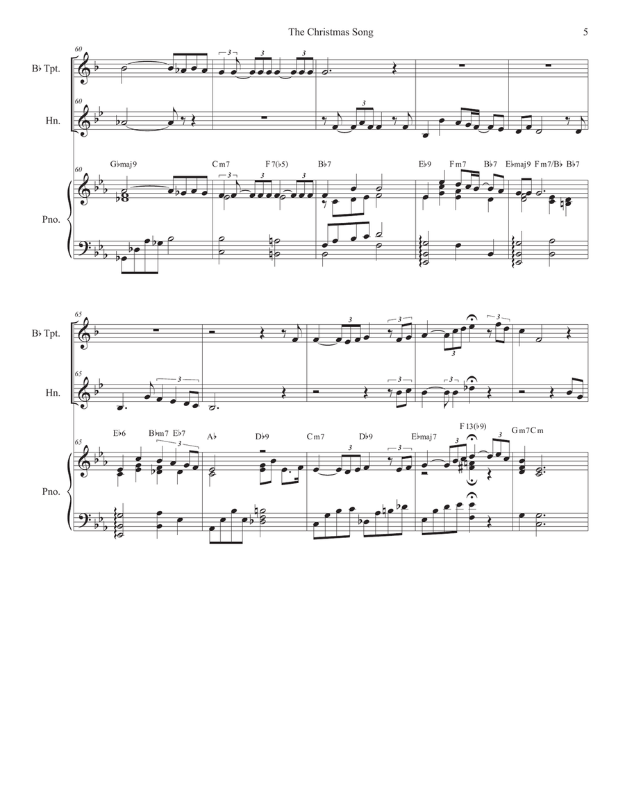 The Christmas Song (Chestnuts Roasting On An Open Fire) Brass Duet scores gallery preview page 5