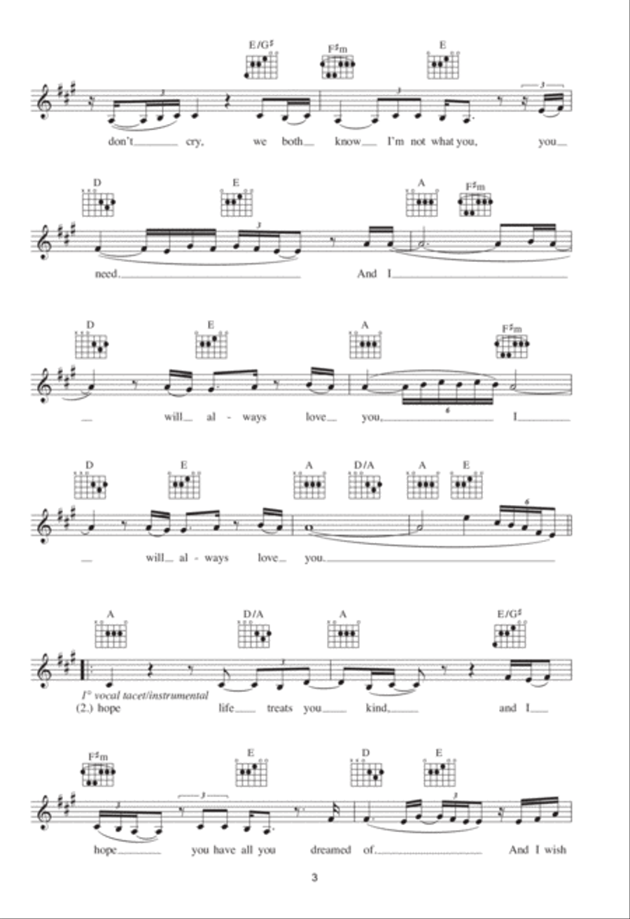 I Will Always Love You Piano scores gallery preview page 3