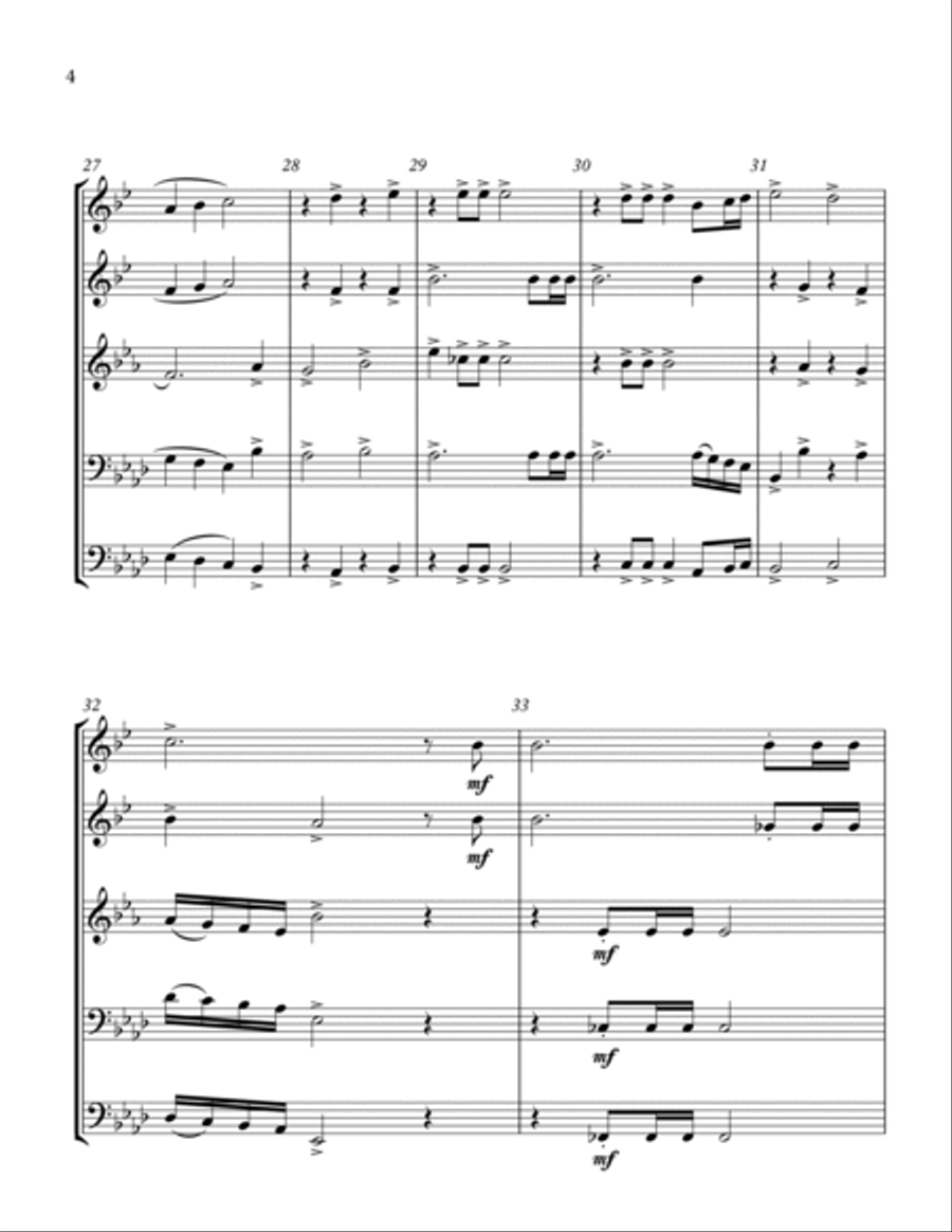 Lift High the Cross for Brass Quintet Brass Quintet scores gallery preview page 4
