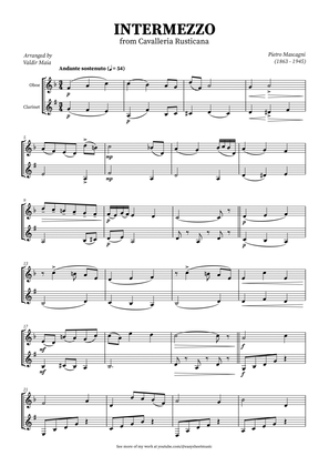 Intermezzo from Cavalleria Rusticana for Oboe and Clarinet Duet