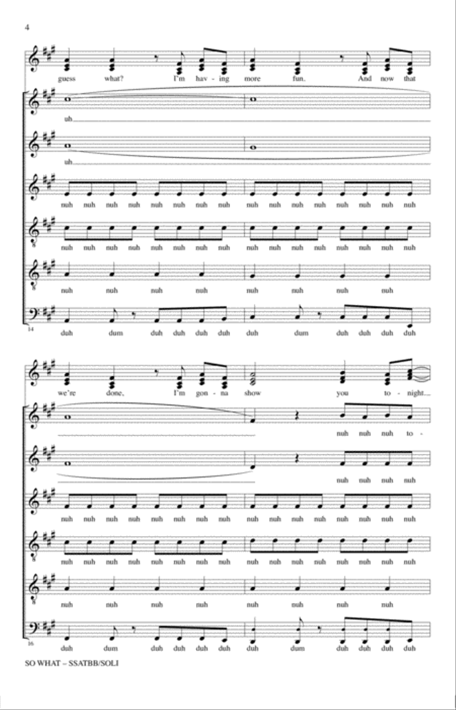 So What So What 4-Part scores gallery preview page 3