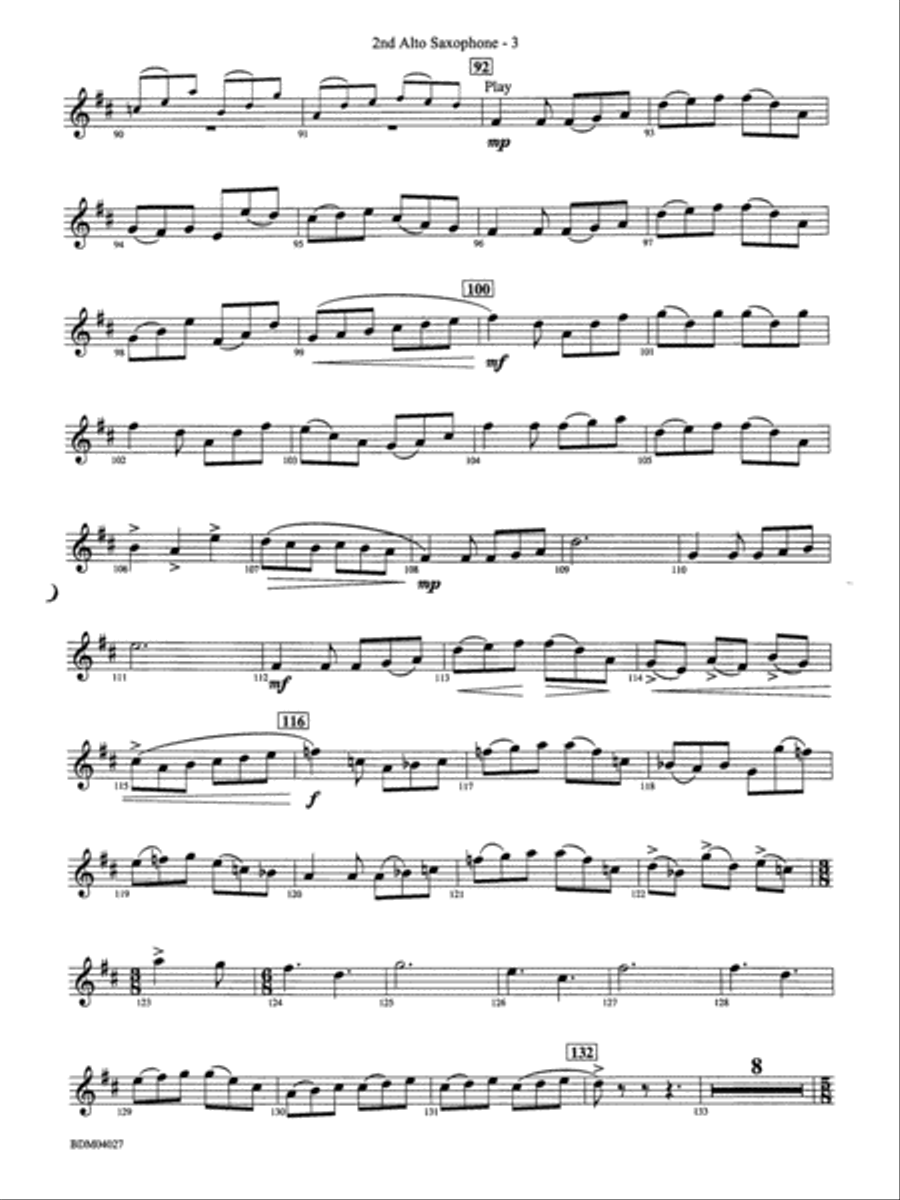 Tir Na Nog (A Celtic Legend): 2nd E-flat Alto Saxophone Concert Band scores gallery preview page 3
