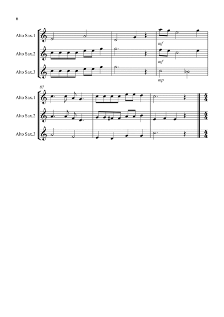 8 Easy Trios for Alto Saxophone Woodwind Trio scores gallery preview page 6