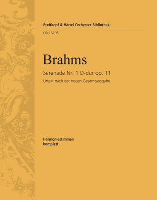 Book cover for Serenade No. 1 in D major Op. 11