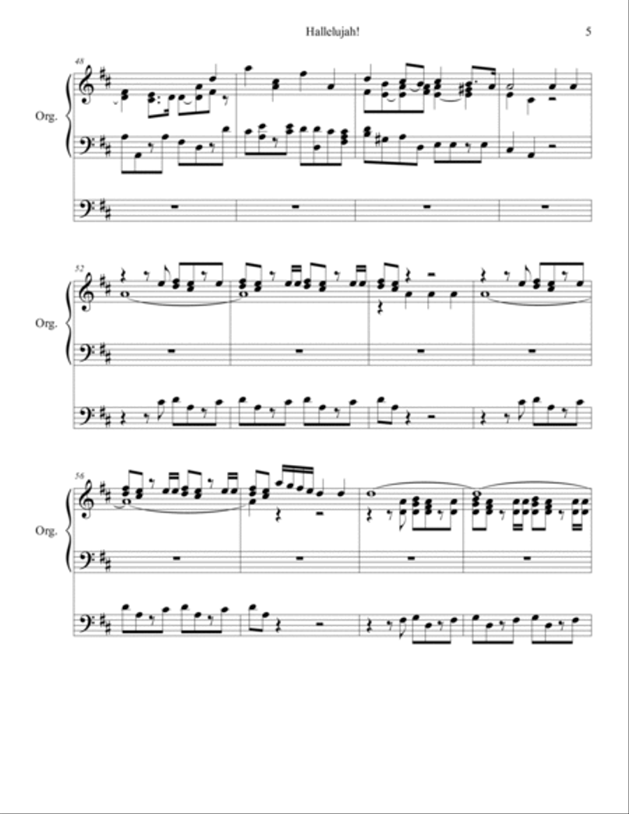 Hallelujah Chorus arr. for organ solo Organ Solo scores gallery preview page 5