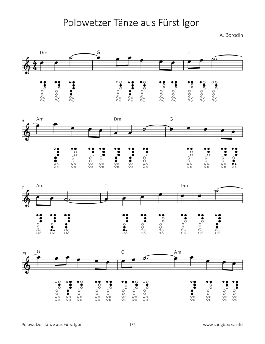 Polowetzer Tänze aus Fürst Igor Chamber Music scores gallery preview page 1