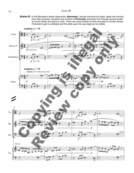 The Cask of Amontillado (Full/Piano/Vocal Score)