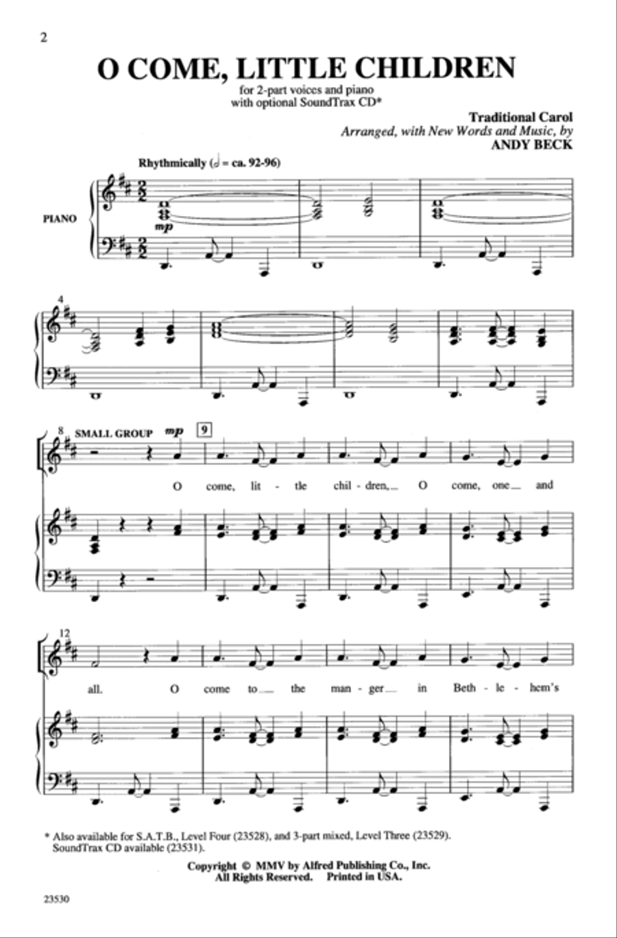 O Come, Little Children 2-Part scores gallery preview page 13