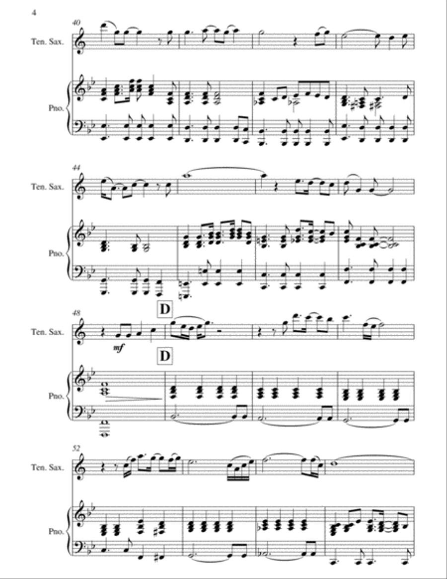 He Ain't Heavy, He's My Brother Tenor Saxophone scores gallery preview page 4