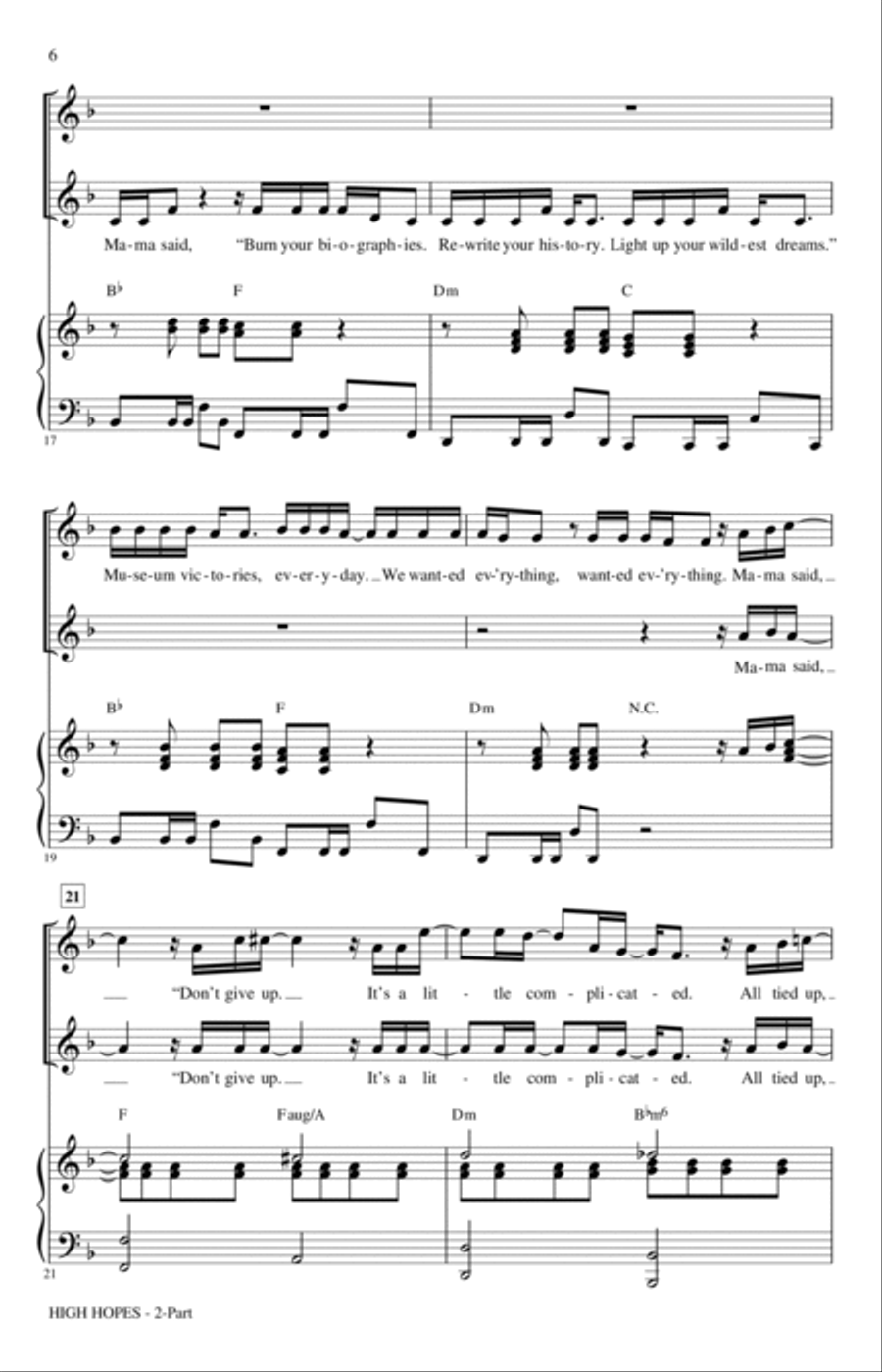 High Hopes (arr. Audrey Snyder) 2-Part scores gallery preview page 4