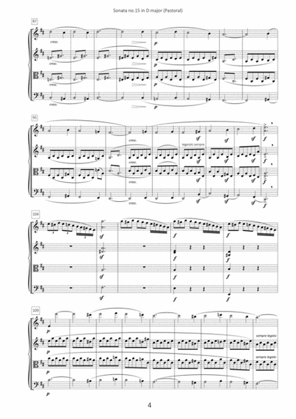 Beethoven - Sonata no.15 in D major (Pastoral) - String Quartet