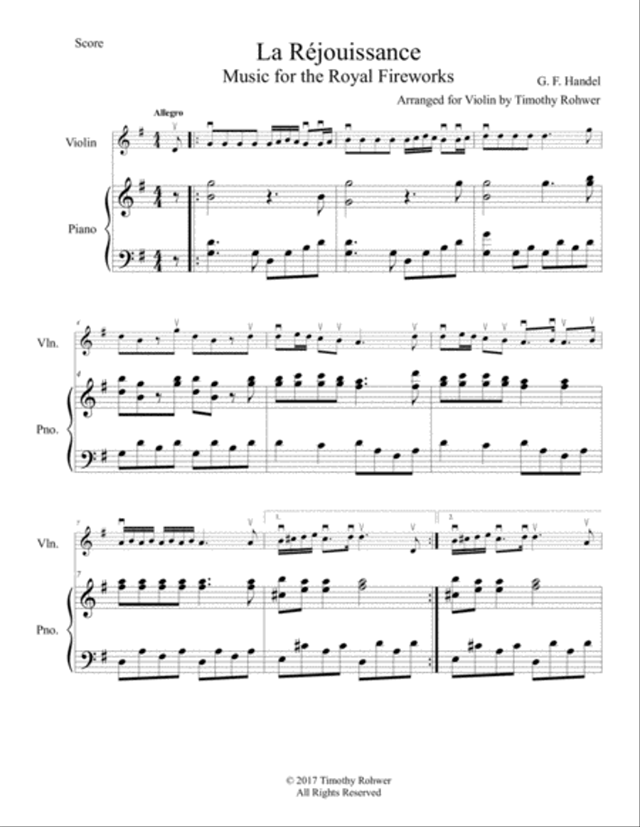 La Rejouissance La Rejouissance Violin Solo scores gallery preview page 1
