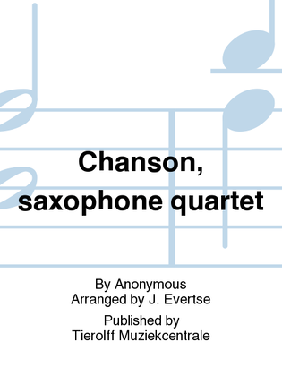 Book cover for Chanson, Saxophone Quartet