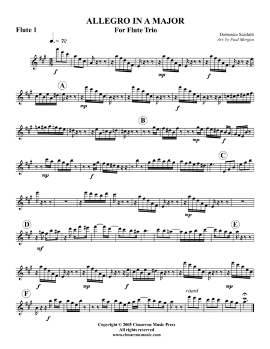 Allegro in A Flute Trio scores gallery preview page 3