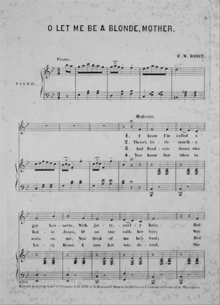 O Let Me Be a Blonde, Mother. Modern Ballad (`a la Valse) Voice scores gallery preview page 2