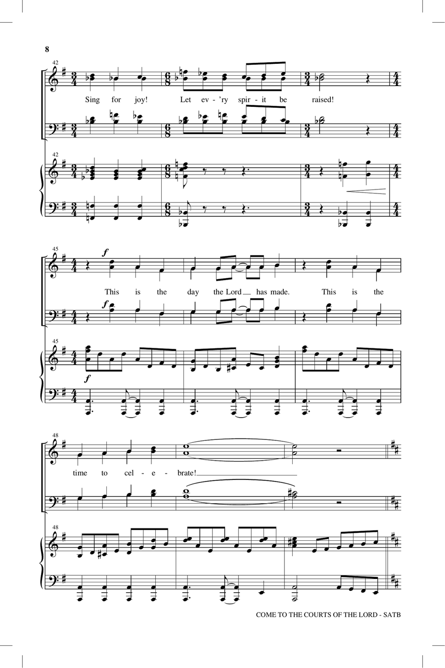 Come To The Courts Of The Lord 4-Part scores gallery preview page 6