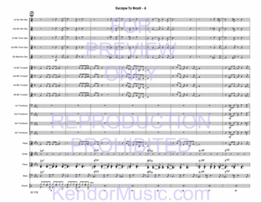 Escape To Brazil Escape To Brazil Jazz Ensemble scores gallery preview page 7